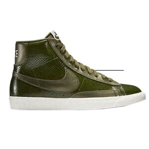 Nike Blazer MID LTR PRM Rough Green Leather Lizard High-Top Sneakers 38.5 US 7.5
